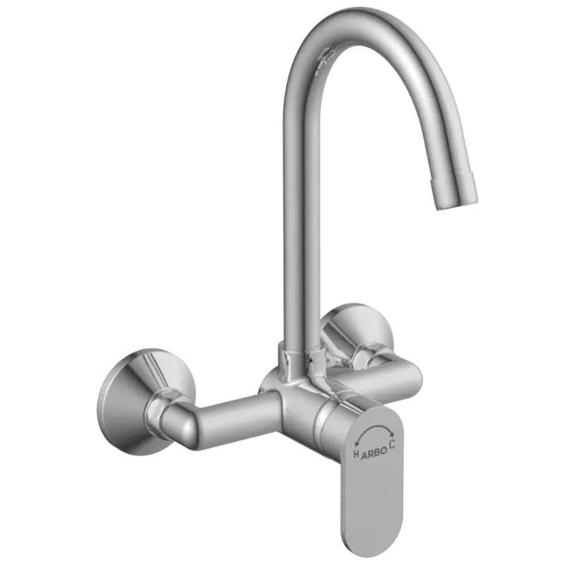 SL-2643 Single Lever Sink Mixer With Swinging Spout With Connecting Legs With Wall Flange (Wall Mounted Model)