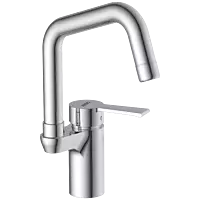 RL-4642 Single Lever Basin Mixer With Swinging Spout With Braided Hoses (Table Mounted Model)