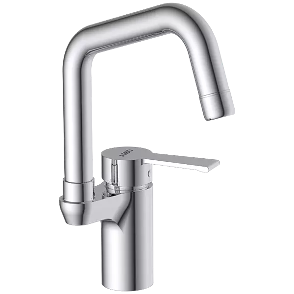 RL-4642 Single Lever Basin Mixer With Swinging Spout With Braided Hoses (Table Mounted Model)