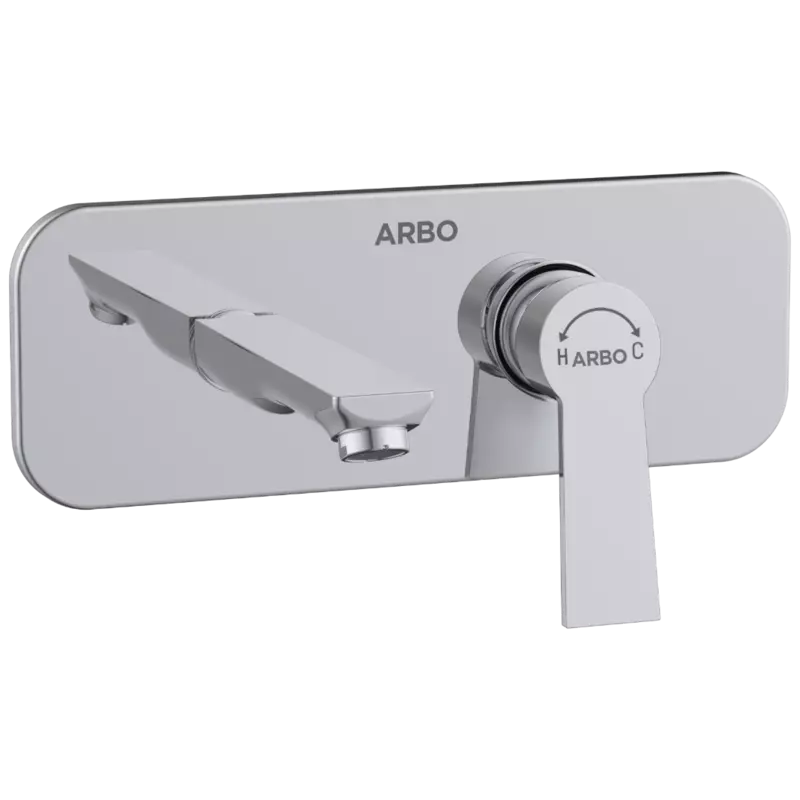 RL-4667 Exposed Part Kit For Single Lever Basin Mixer Wall Mounted With Consisting Of Operative Lever, Basin Spout & Wall Flange