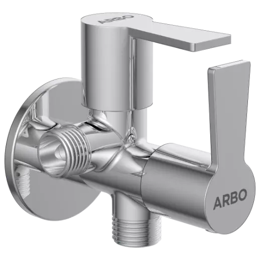 RL-4607 2 Way Angle Cock With Wall Flange