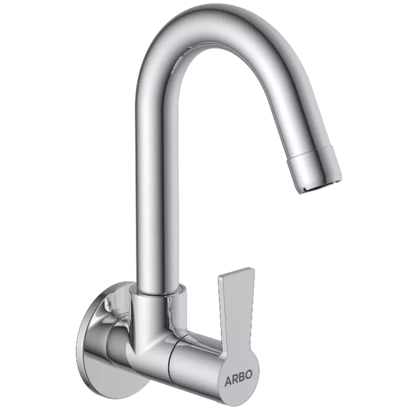 RL-4608 Sink Cock With Swinging Spout With Wall Flange (Wall Mounted Model)