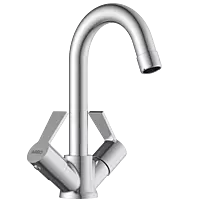 RL-4615 Center Hole Basin Mixer With Swinging Spout With Braided Hoses (Table Mounted Model)