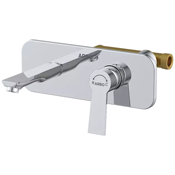 RL-4629 Concealed Body For Single Lever Basin Mixer Wall Mounted With Exposed Part Kit, Consisting Of Operative Lever, Basin Spout & Wall Flange
