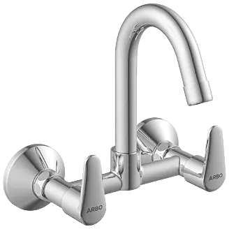 AL-1413 Sink Mixer With Swinging Spout With Connecting Legs With Wall Flange (Wall Mounted Model)