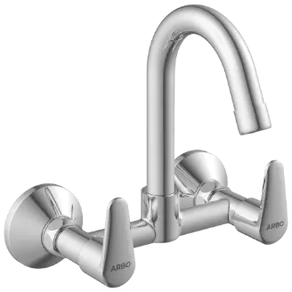 AL-1413 Sink Mixer With Swinging Spout With Connecting Legs With Wall Flange (Wall Mounted Model)
