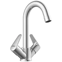 AL-1415 Center Hole Basin Mixer With Swinging Spout With Braided Hoses (Table Mounted Model)