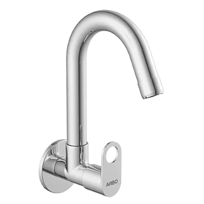 NE-1608 Sink Cock With Swinging Spout With Wall Flange (Wall Mounted Model)