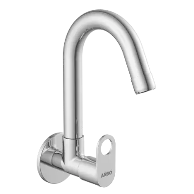 NE-1608 Sink Cock With Swinging Spout With Wall Flange (Wall Mounted Model)