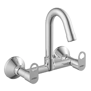 NE-1613 Sink Mixer With Swinging Spout With Connecting Legs With Wall Flange (Wall Mounted Model)