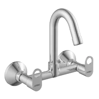 NE-1613 Sink Mixer With Swinging Spout With Connecting Legs With Wall Flange (Wall Mounted Model)
