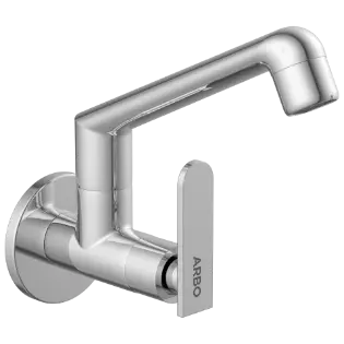 IX-2808 Sink Cock With Swinging Spout With Wall Flange (Wall Mounted Model)