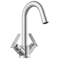 IX-2815 Center Hole Basin Mixer With Swinging Spout With Braided Hoses (Table Mounted Model)