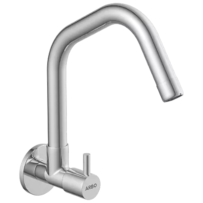 EL-1809 Sink Cock With Swinging Spout With Wall Flange (Wall Mounted Model)