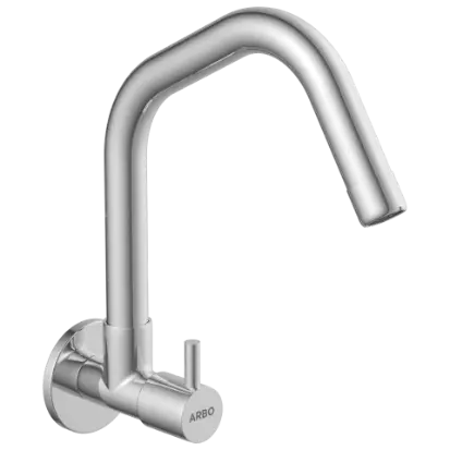 EL-1809 Sink Cock With Swinging Spout With Wall Flange (Wall Mounted Model)