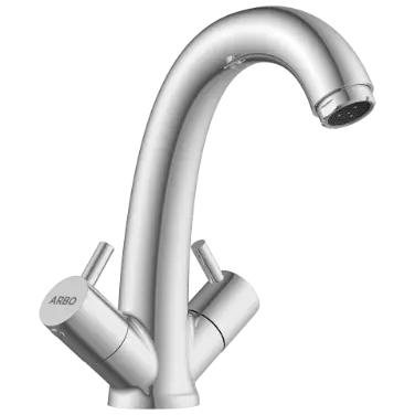 EL-1815 Center Hole Basin Mixer With Swinging Spout With Braided Hoses (Table Mounted Model)
