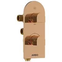 DVT-RG-5610 2 Inlet 3 Outlet Thermostatic Diverter Body With Upper Part Set (Rose Gold)
