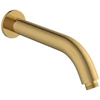 SHA-GG-37 Round Shape 12" Inch Long With 45° Bend Wall Mounted Shower Arm With Wall Flange (Glossy Gold)