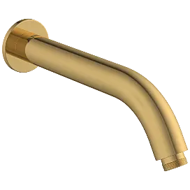SHA-GG-37 Round Shape 12" Inch Long With 45° Bend Wall Mounted Shower Arm With Wall Flange (Glossy Gold)