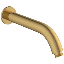 SHA-GG-37 Round Shape 12" Inch Long With 45° Bend Wall Mounted Shower Arm With Wall Flange (Glossy Gold)