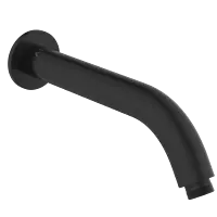 SHA-MB-37 Round Shape 12" Inch Long With 45° Bend Wall Mounted Shower Arm With Wall Flange (Matt Black)