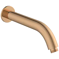 SHA-RG-37 Round Shape 12" Inch Long With 45° Bend Wall Mounted Shower Arm With Wall Flange (Rose Gold)