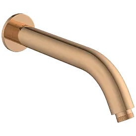 SHA-RG-37 Round Shape 12" Inch Long With 45° Bend Wall Mounted Shower Arm With Wall Flange (Rose Gold)