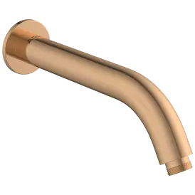 SHA-RG-37 Round Shape 12" Inch Long With 45° Bend Wall Mounted Shower Arm With Wall Flange (Rose Gold)