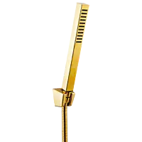 HS-GG-06 Single Function Square Hand Shower With Hook & 1.2 Mtr. S.S. Tube (Glossy Gold Finish)