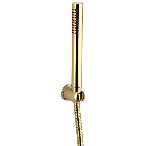 HS-GG-07 Single Function Round Hand Shower With Hook & 1.2 Mtr. S.S. Tube (Glossy Gold Finish)