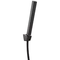 HS-MB-06 Single Function Square Hand Shower With Hook & 1.2 Mtr. S.S. Tube (Matt Black Finish)