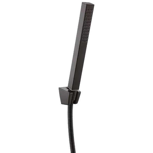 HS-MB-06 Single Function Square Hand Shower With Hook & 1.2 Mtr. S.S. Tube (Matt Black Finish)