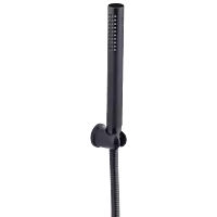 HS-MB-07 Single Function Round Hand Shower With Hook & 1.2 Mtr. S.S. Tube (Matt Black Finish)