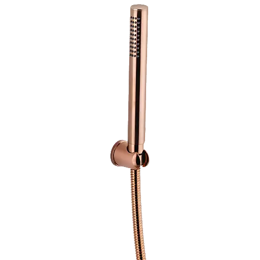 HS-RG-07 Single Function Round Hand Shower With Hook & 1.2 Mtr. S.S. Tube (Rose Gold Finish)