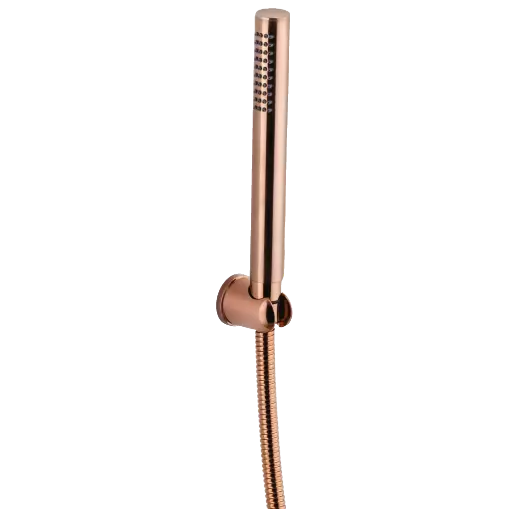 HS-RG-07 Single Function Round Hand Shower With Hook & 1.2 Mtr. S.S. Tube (Rose Gold Finish)