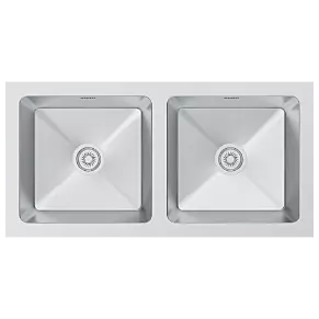 HMR-09 37" x 18" x 10" Inch Hand Made Double Bowl Kitchen Sink - Stainless Steel