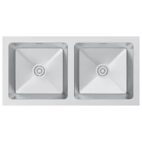 HMR-09 37" x 18" x 10" Inch Hand Made Double Bowl Kitchen Sink - Stainless Steel