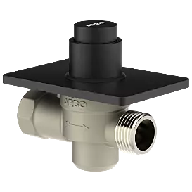 MP-MB-5216 Metropole Forged Brass WC Flush Valve 25mm (1" Inch) With Exposed Shut Off Provision & Square Plate (Matt Black)