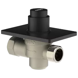 MP-MB-5216 Metropole Forged Brass WC Flush Valve 25mm (1" Inch) With Exposed Shut Off Provision & Square Plate (Matt Black)