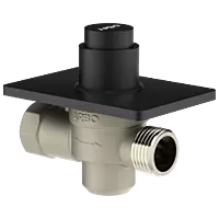 MP-MB-5218 Metropole Forged Brass WC Flush Valve 40mm (1.5" Inch) With Exposed Shut Off Provision & Square Plate (Matt Black)