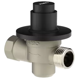 MP-MB-5219 Metropole Forged Brass WC Flush Valve 25mm (1" Inch) With Exposed Shut Off Provision & Round Plate (Matt Black)