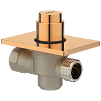MP-RG-5218 Metropole Forged Brass WC Flush Valve 40mm (1.5" Inch) With Exposed Shut Off Provision & Square Plate (Rose Gold)