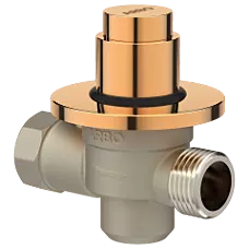 MP-RG-5220 Metropole Forged Brass WC Flush Valve 32mm (1.25" Inch) With Exposed Shut Off Provision & Round Plate (Rose Gold)