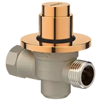 MP-RG-5221 Metropole Forged Brass WC Flush Valve 40mm (1.5" Inch) With Exposed Shut Off Provision & Round Plate (Rose Gold)