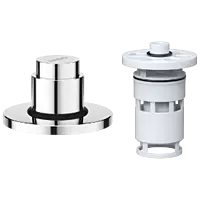UPR-01 Exposed Part Kit Of Forged Metropole WC Flush Valve With Fitting Sleeve With Operating Lever, Round Wall Flange & Cartridge (Silver)