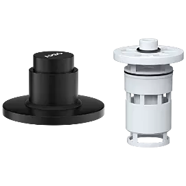 UPR-MB-01 Exposed Part Kit Of Forged Metropole WC Flush Valve With Fitting Sleeve With Operating Lever, Round Wall Flange & Cartridge (Matt Black)