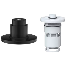 UPR-MB-01 Exposed Part Kit Of Forged Metropole WC Flush Valve With Fitting Sleeve With Operating Lever, Round Wall Flange & Cartridge (Matt Black)