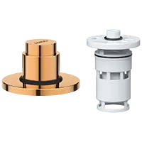 UPR-RG-01 Exposed Part Kit Of Forged Metropole WC Flush Valve With Fitting Sleeve With Operating Lever, Round Wall Flange & Cartridge (Rose Gold)