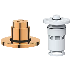 UPR-RG-01 Exposed Part Kit Of Forged Metropole WC Flush Valve With Fitting Sleeve With Operating Lever, Round Wall Flange & Cartridge (Rose Gold)