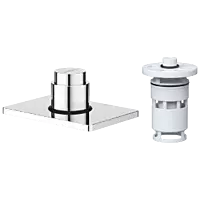UPS-02 Exposed Part Kit Of Forged Metropole WC Flush Valve With Fitting Sleeve With Operating Lever, Square Wall Flange & Cartridge (Silver)